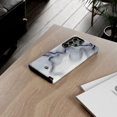 White Tough Phone Case for Samsung - Nordic Ridge Topo