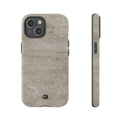 Grey Tough Phone Case for iPhone - Brutalist Stone Grit