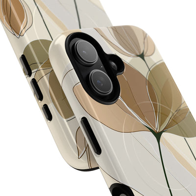 Beige Tough 2.0 Magsafe Phone Case for iPhone - Muted Ochre Petals