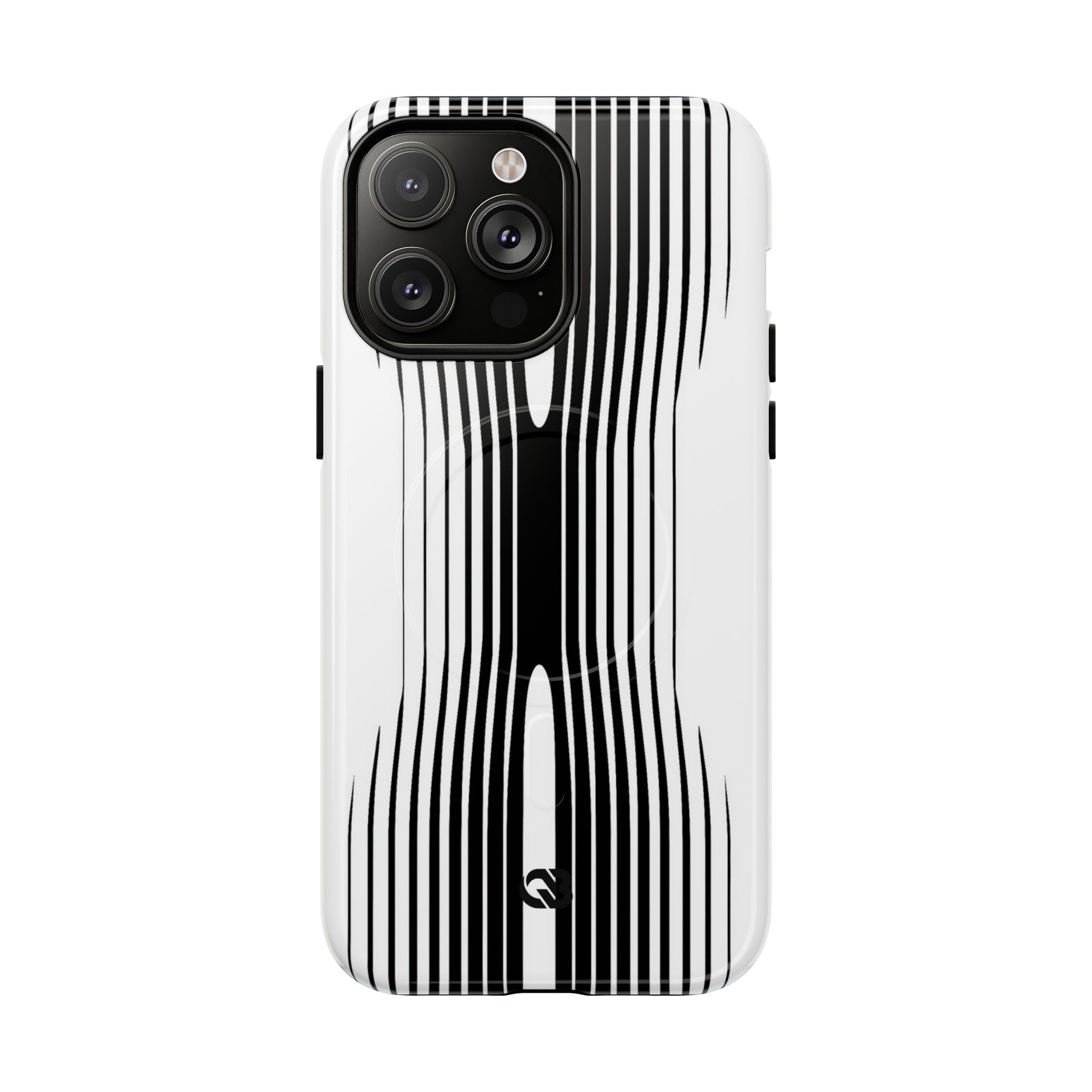 White Tough 2.0 Magsafe Phone Case for iPhone - Kinetic Mono Distortion