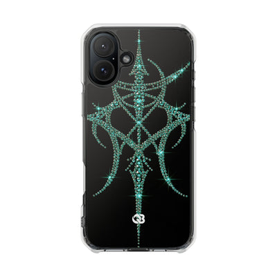 Teal Cyber Sigil · Clear Impact Magnetic Phone Case for iPhone · Teal