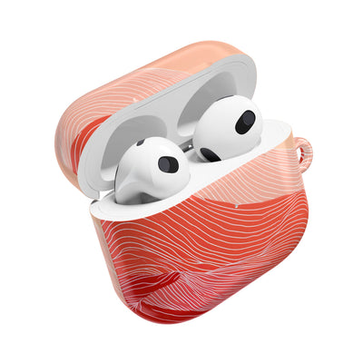 Coral Ridge Contours · Hard Case for AirPods & AirPods Pro · Red