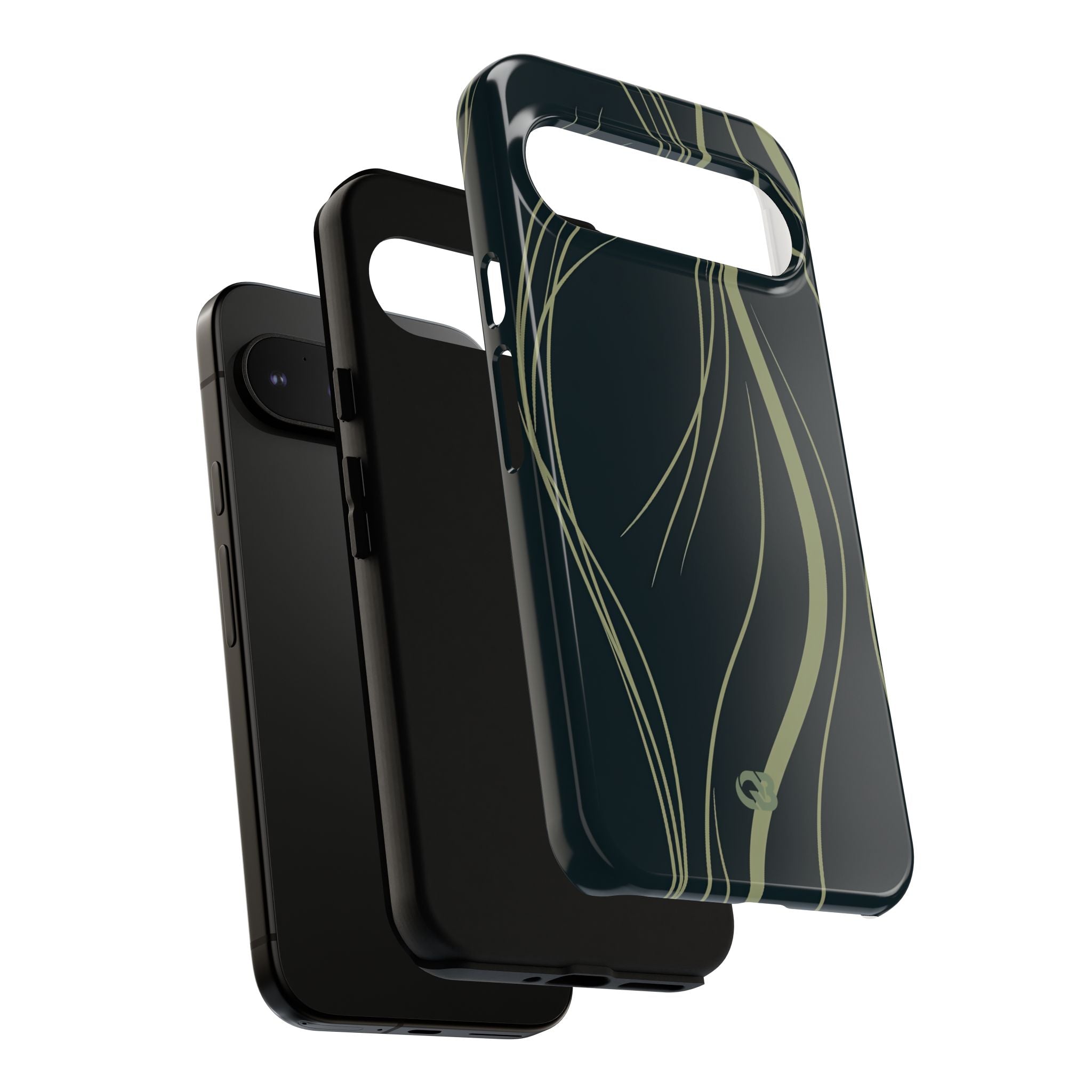 Green Tough Phone Case for Google Pixel - Obsidian Sage Flow