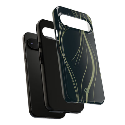 Green Tough Phone Case for Google Pixel - Obsidian Sage Flow