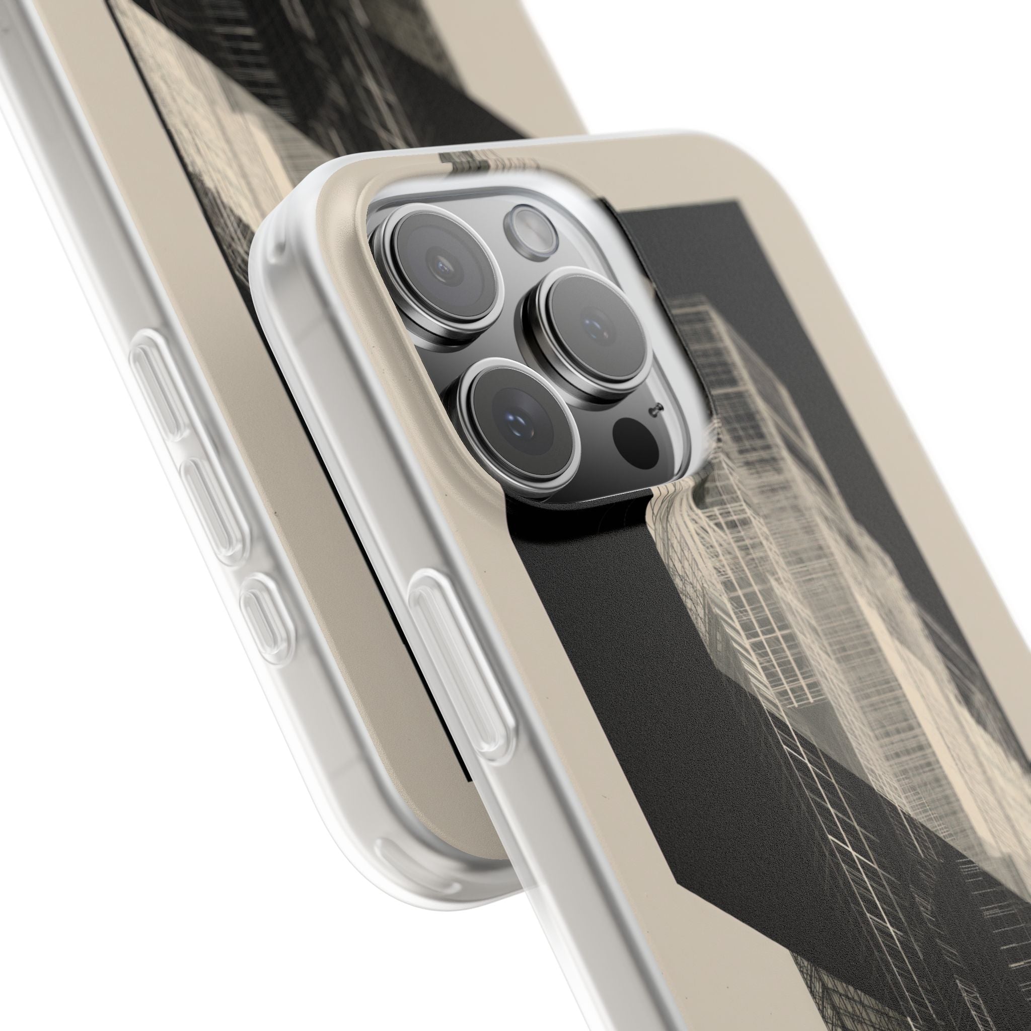 Beige Lite Phone Case for iPhone - Monolith Urban Grid