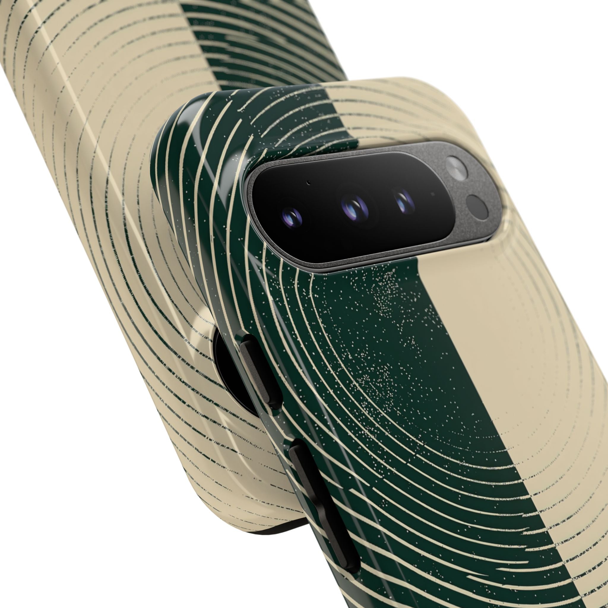 Green Tough Phone Case for Google Pixel - Evergreen Split Grain