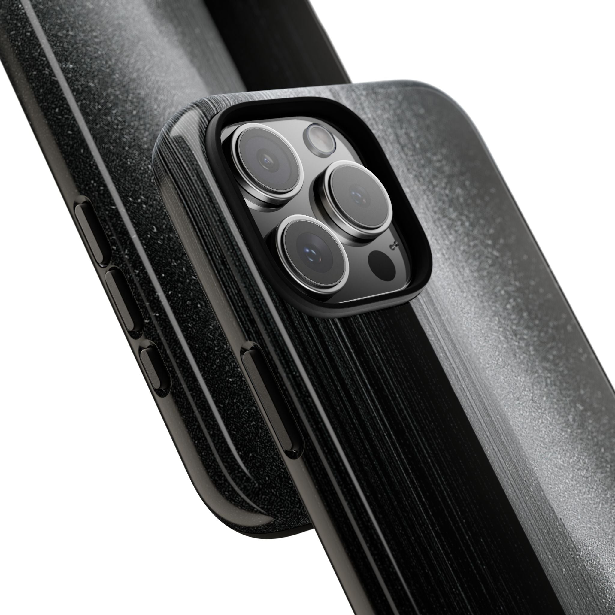 Black Tough Phone Case for iPhone - Brutalist Pixel Monolith