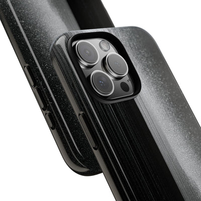 Black Tough Phone Case for iPhone - Brutalist Pixel Monolith