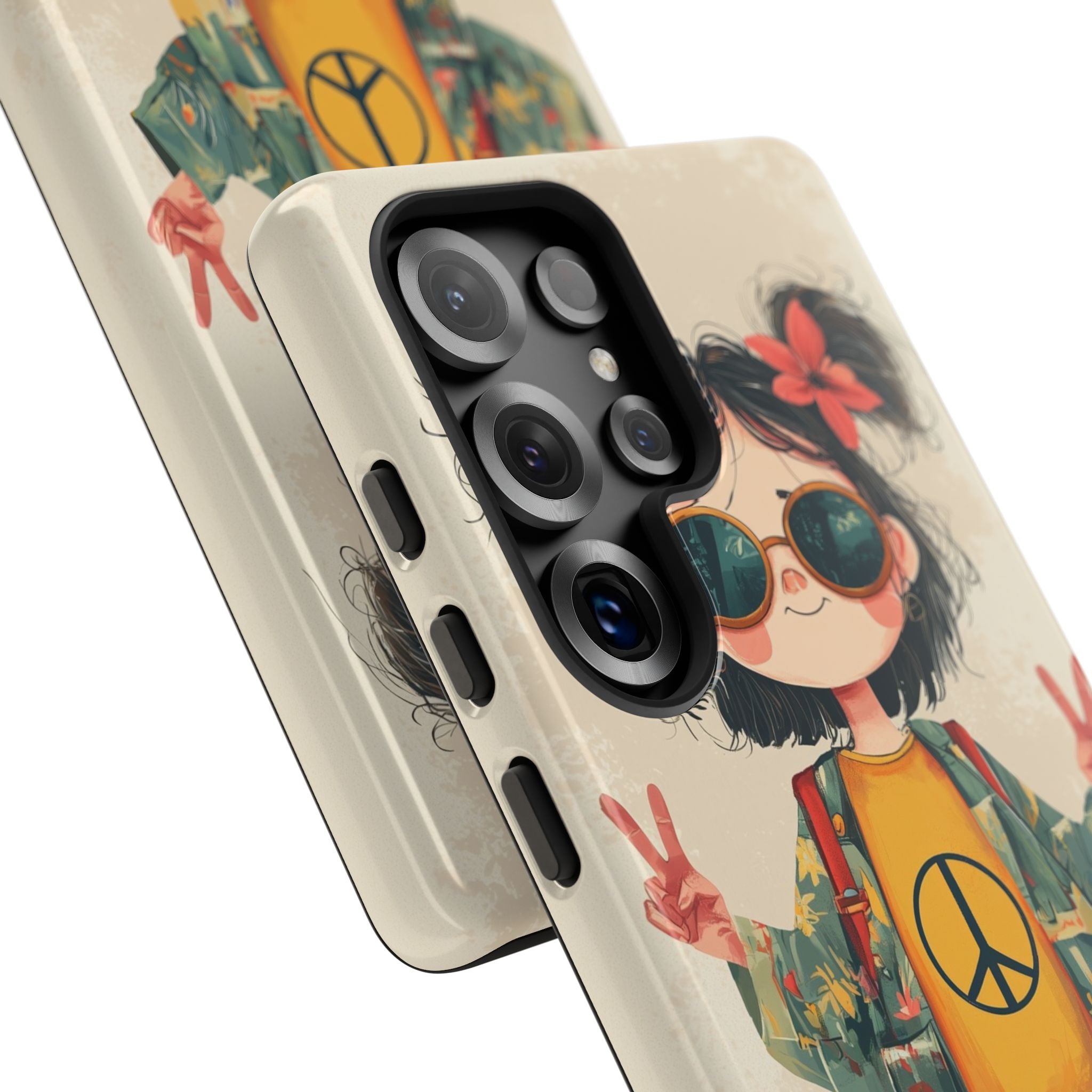 Retro Peace Girl · Tough Custodia per Samsung