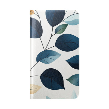 Navy Leaf Veins - Samsung S23 Case - Wallet
