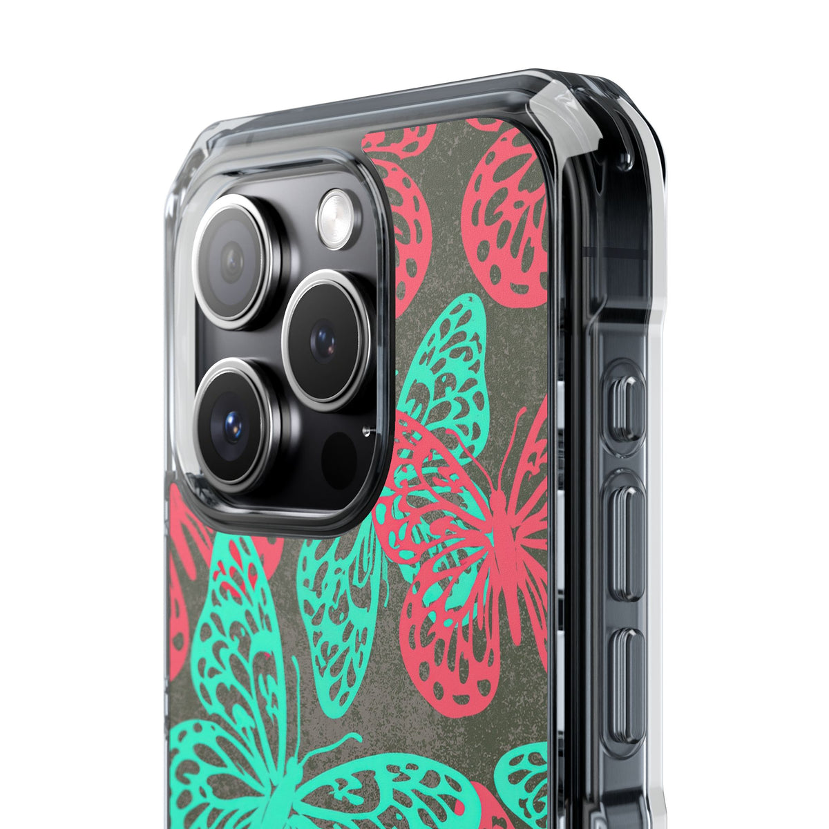 Electric Papillon · Clear Impact Magnetic Phone Case for iPhone · Pink