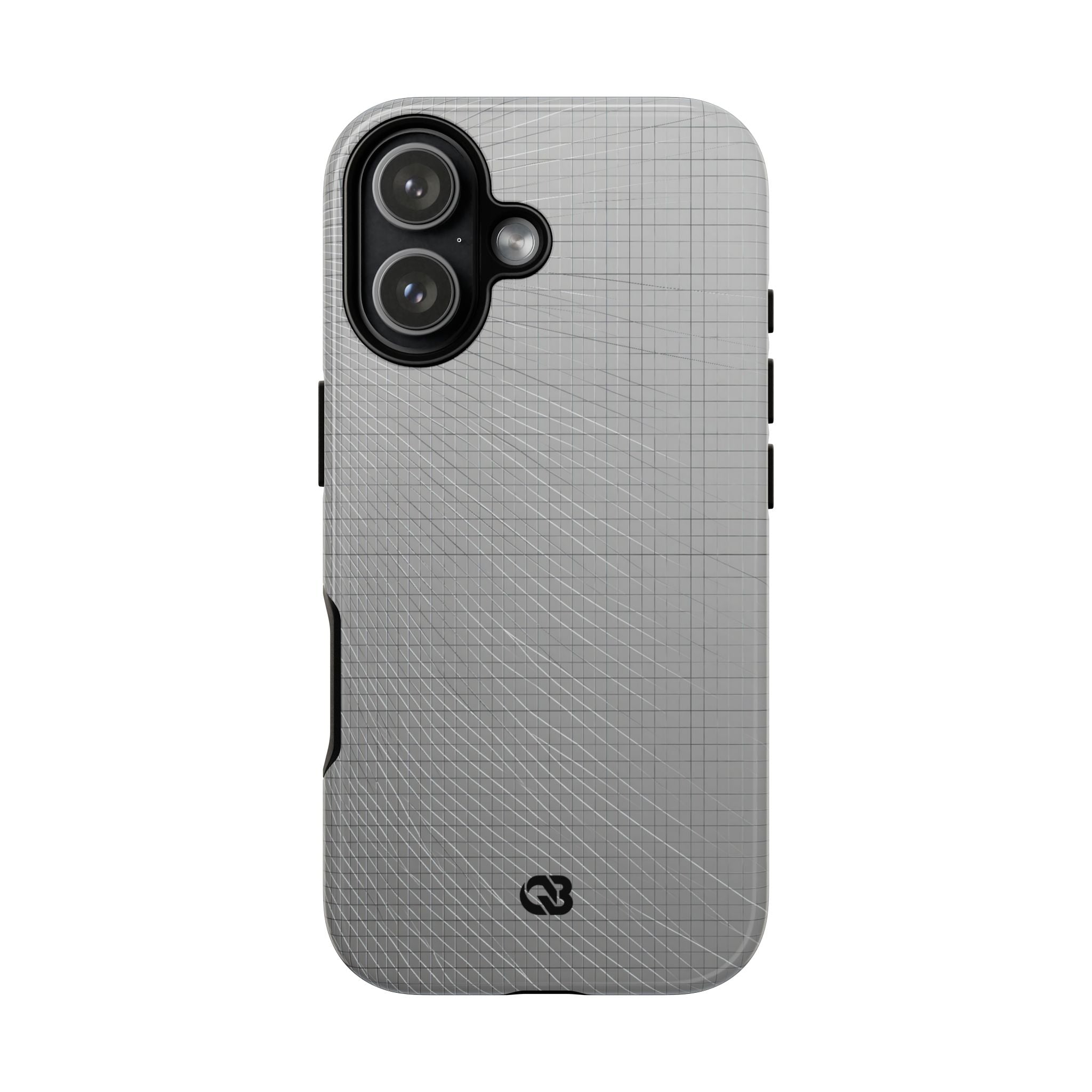 Grey Tough Phone Case for iPhone - Chrome Mesh Warp
