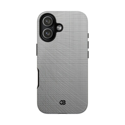Grey Tough Phone Case for iPhone - Chrome Mesh Warp