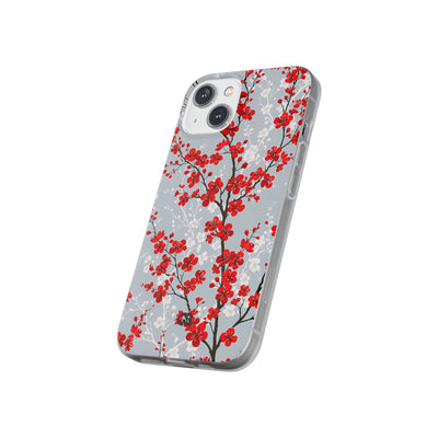 Grey Lite Phone Case for iPhone - Crimson Sakura Slate