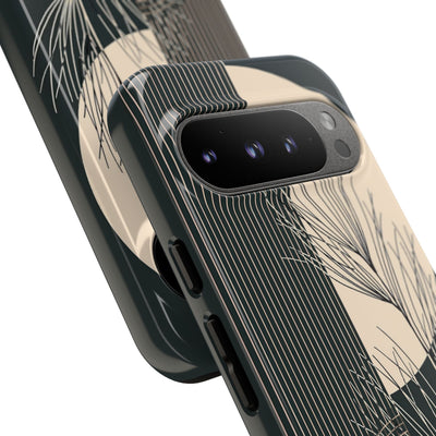 Black Tough Phone Case for Google Pixel - Obsidian Sand Willow