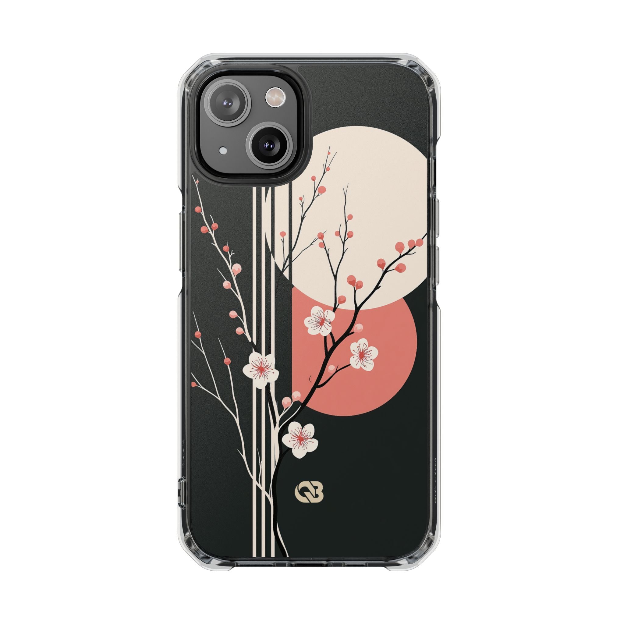 Black Impact MagSafe Phone Case for iPhone - Kyoto Midnight Blossom