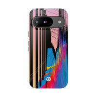 Blue Tough Phone Case for Google Pixel - Fractured Data Skyline