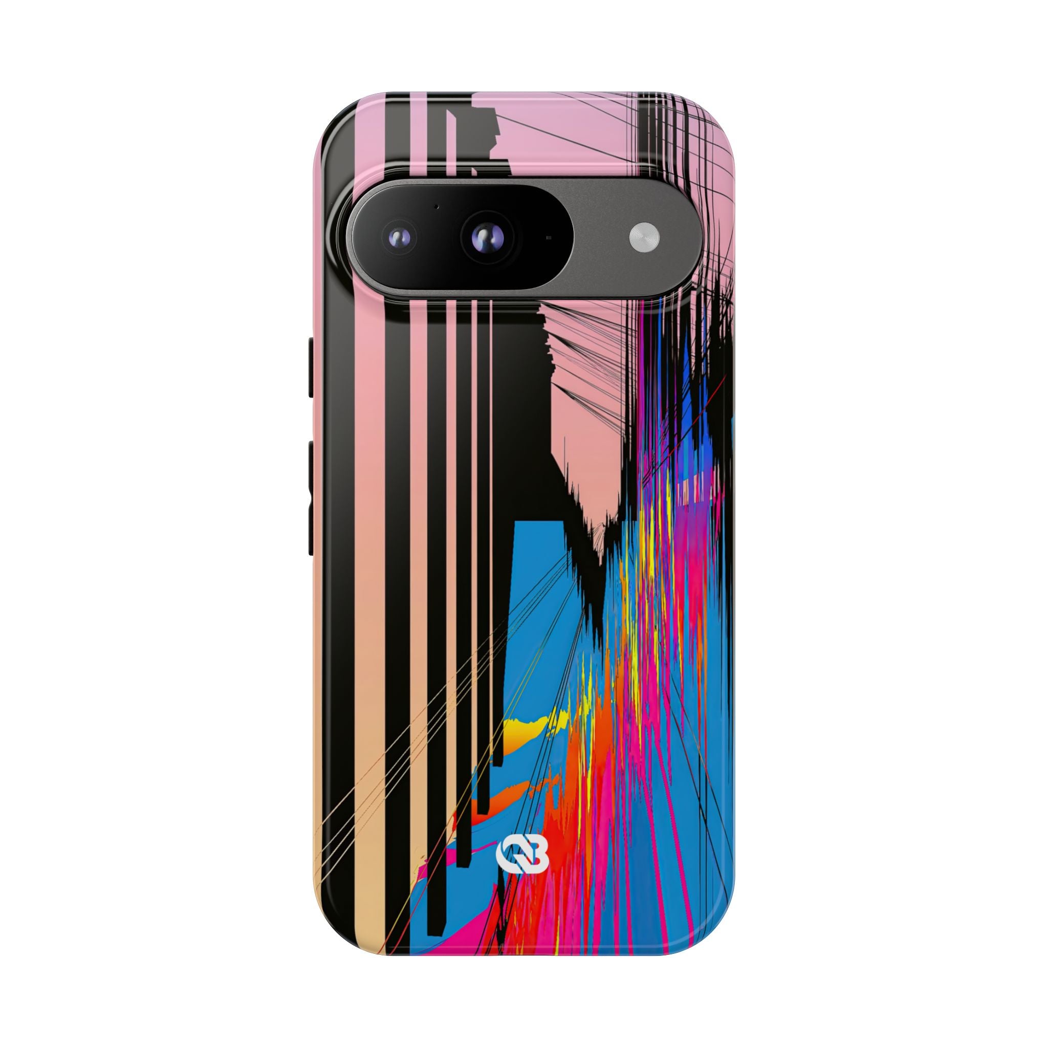 Blue Tough Phone Case for Google Pixel - Fractured Data Skyline
