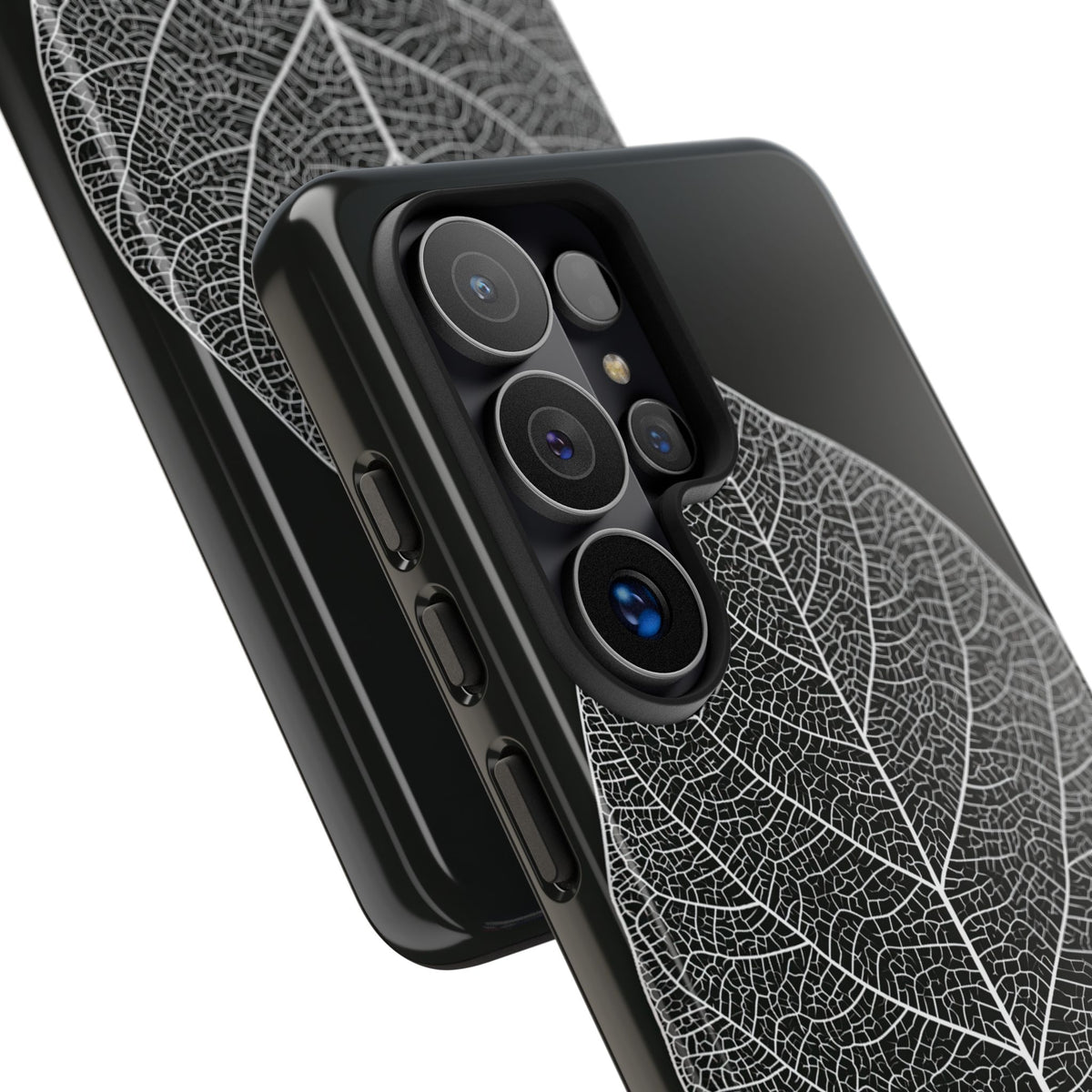 Monochrome Leaf Skeleton · Tough Phone Case for Samsung · Black