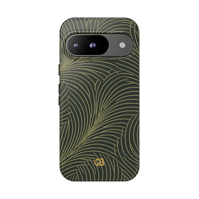 Green Tough Phone Case for Google Pixel - Dark Olive Plume