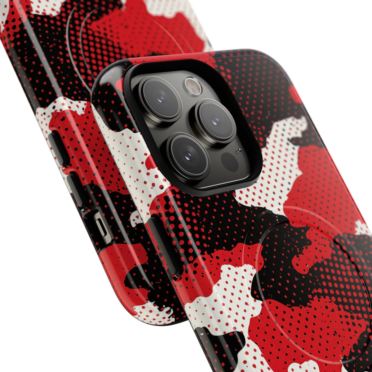 Crimson Halftone Camo · Tough 2.0 Magnetic Phone Case for iPhone · Red