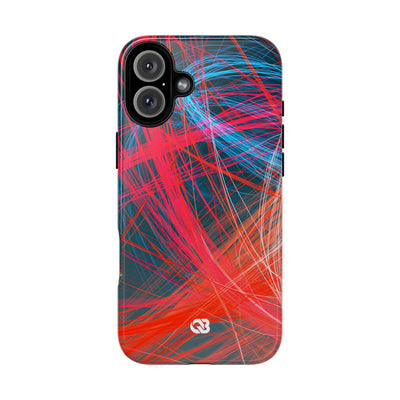 Neon Fiber Stream · Tough Phone Case for iPhone · Red