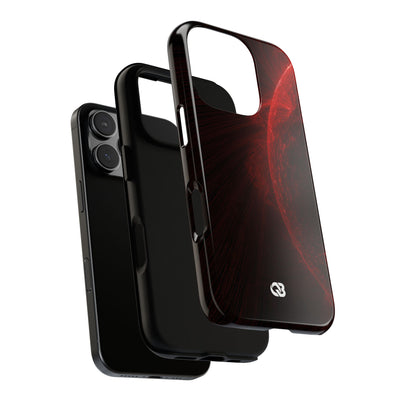 Red Tough Phone Case for iPhone - Solar Crimson Flare
