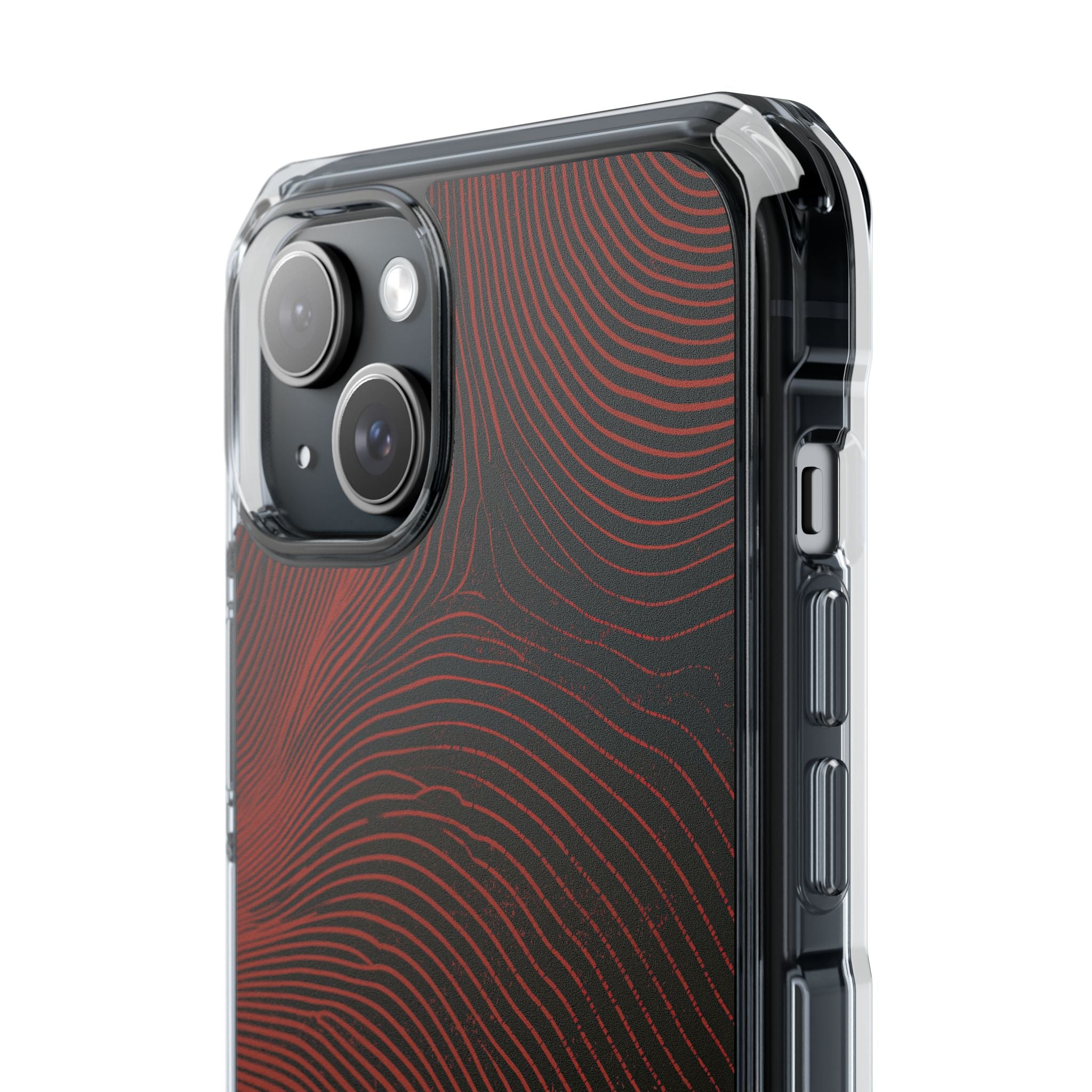 Red Impact MagSafe Phone Case for iPhone - Terracotta Nerve Map