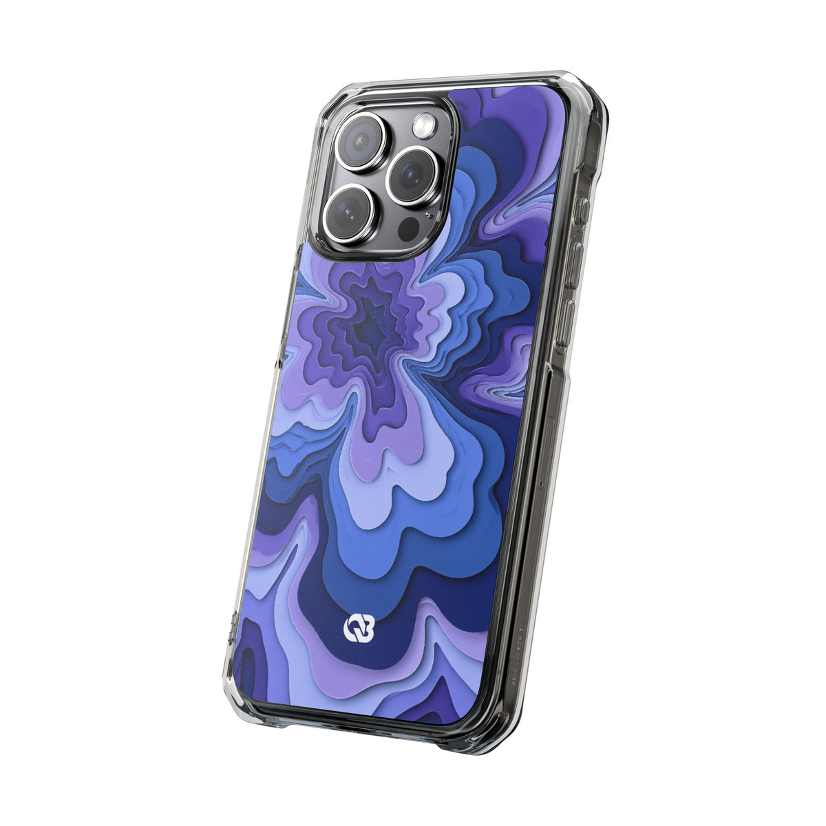 Periwinkle Strata Bloom · Clear Impact Magnetic Phone Case for iPhone · Purple