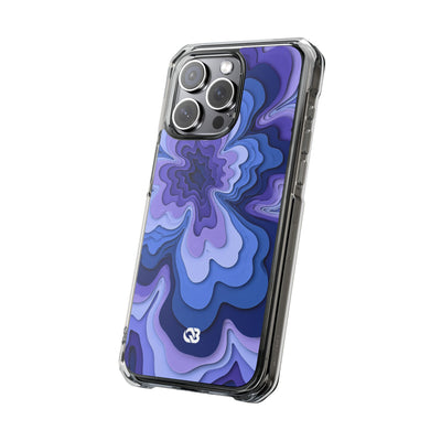 Periwinkle Strata Bloom · Clear Impact Magnetic Phone Case for iPhone · Purple