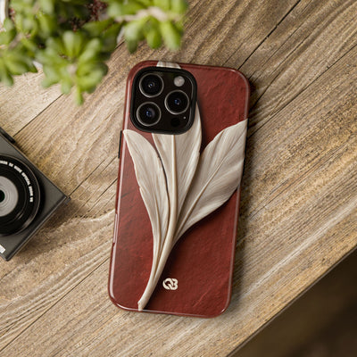 Carved Ivory Plume · Tough Phone Case for iPhone · Red