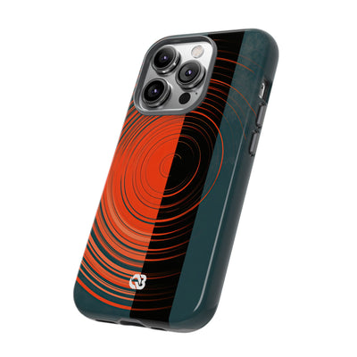 Teal Tough Phone Case for iPhone - Burnt Slate Radial