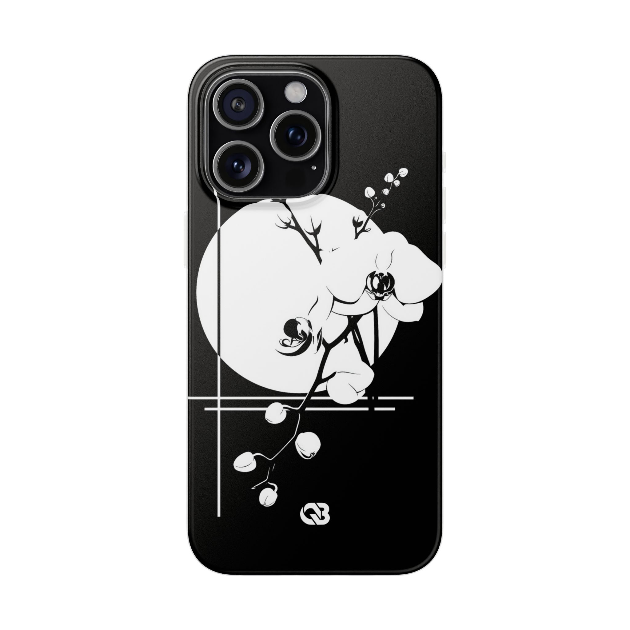 Black Lite Phone Case for iPhone - Lunar Orchid Grid