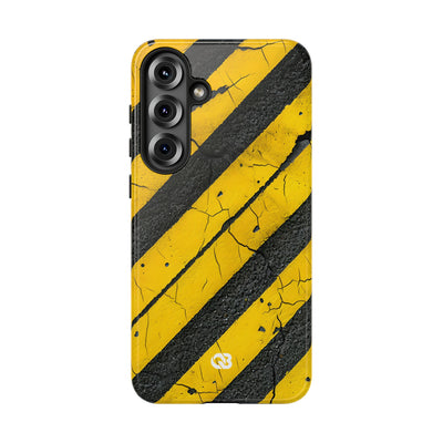 Cracked Hazard Stripes · Tough Handyhülle für Samsung