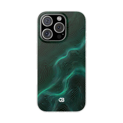 Teal Lite Phone Case for iPhone - Neon Jade Contour