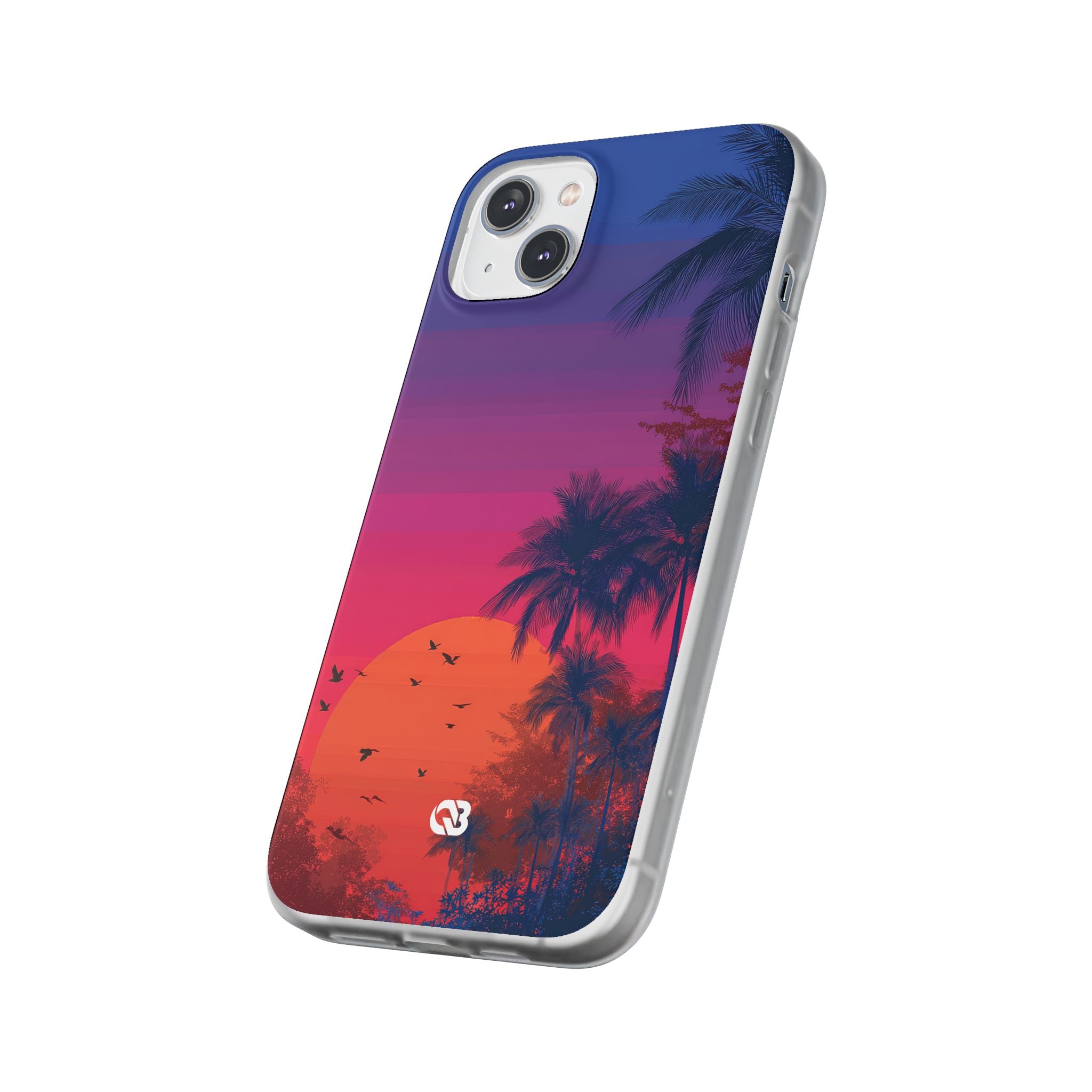 Neon Horizon Palms · Soft Capa para iPhone