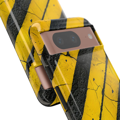 Yellow Stripe Distress Google Pixel 8 Case - Tough