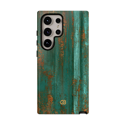 Teal Tough Phone Case for Samsung - Verdigris Copper Siding