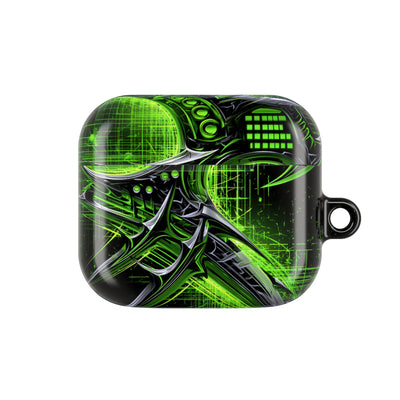 Cyber Sigil Grid · Hard Case for AirPods & AirPods Pro · Green