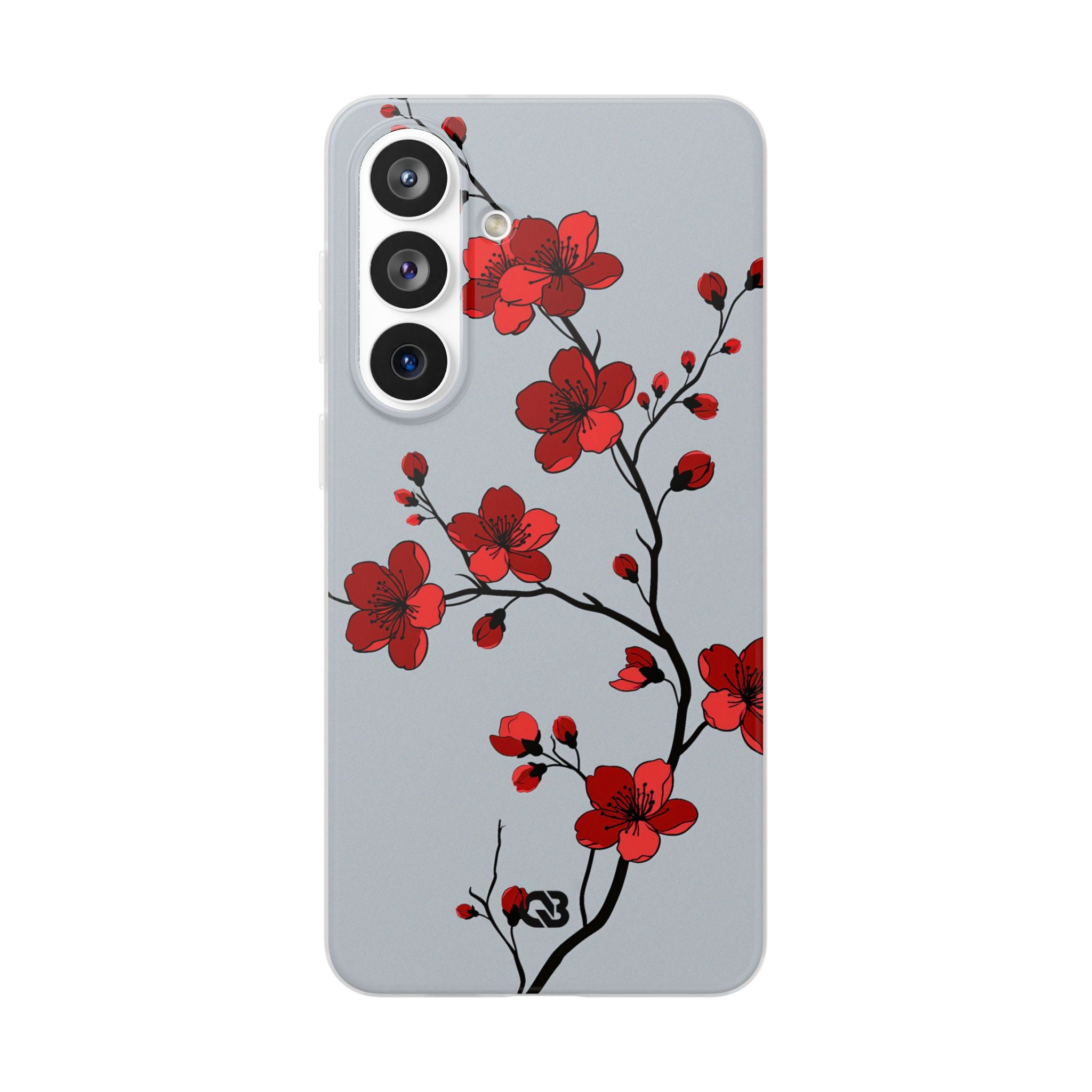 Grey Lite Phone Case for Samsung - Crimson Blossom Onyx