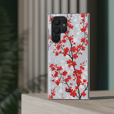 Grey Lite Phone Case for Samsung - Crimson Sakura Slate
