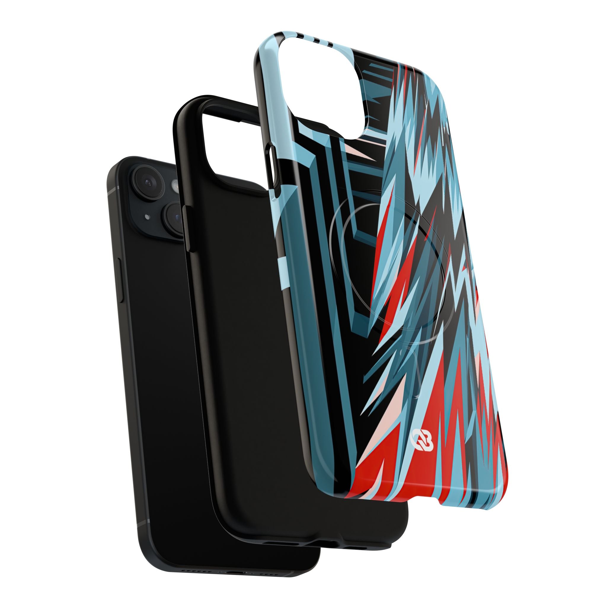 Blue Tough 2.0 Magsafe Phone Case for iPhone - Glitch Peak Cyan