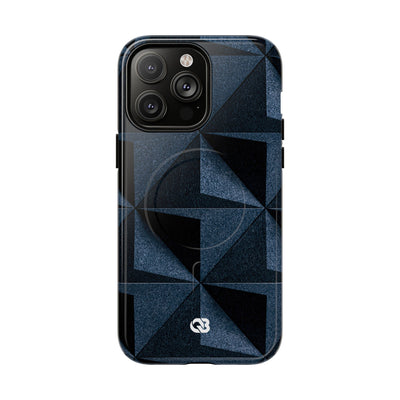 Blue Tough 2.0 Magsafe Phone Case for iPhone - Indigo Basalt Facets