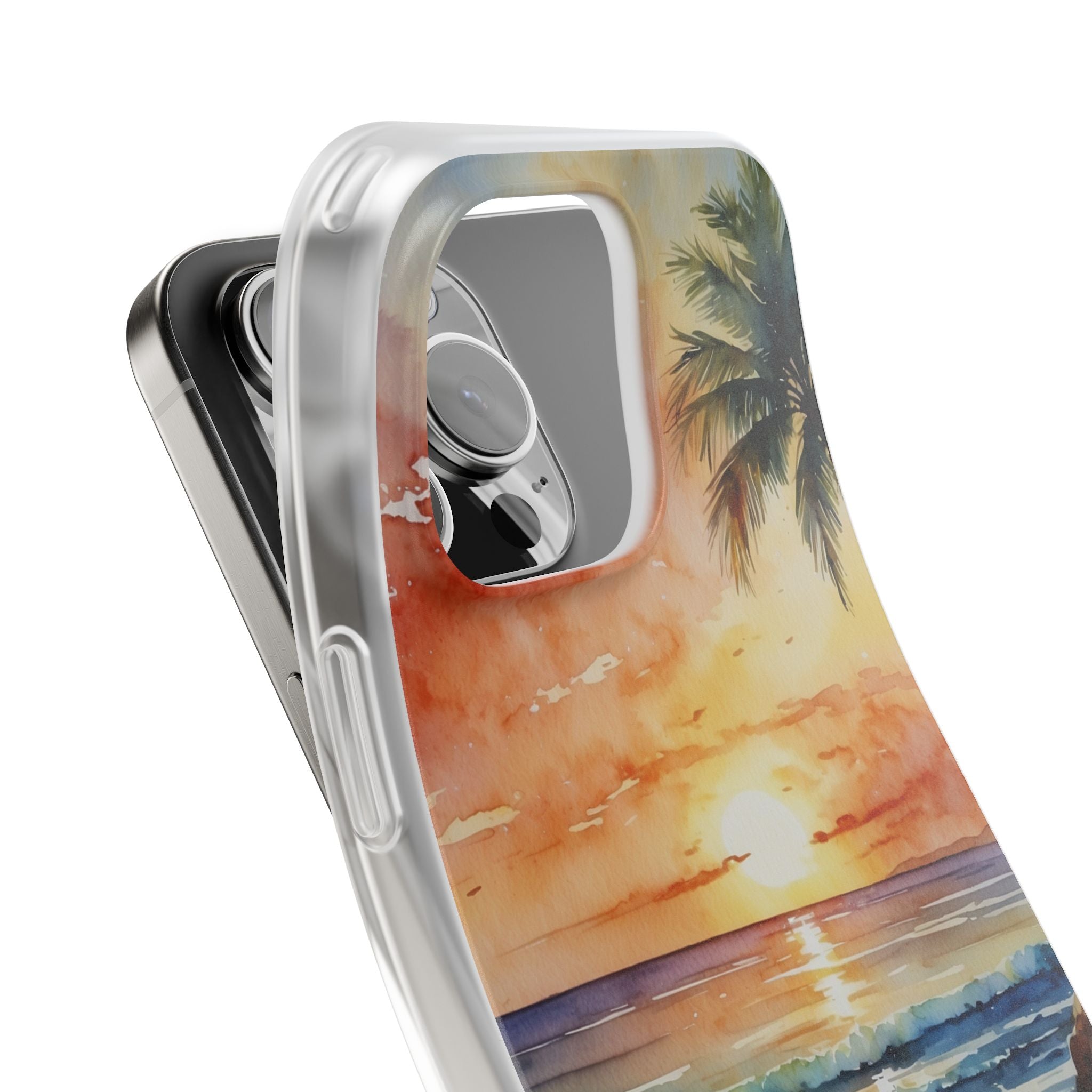 Sunset Palm iPhone 16 Pro Max Case - Soft