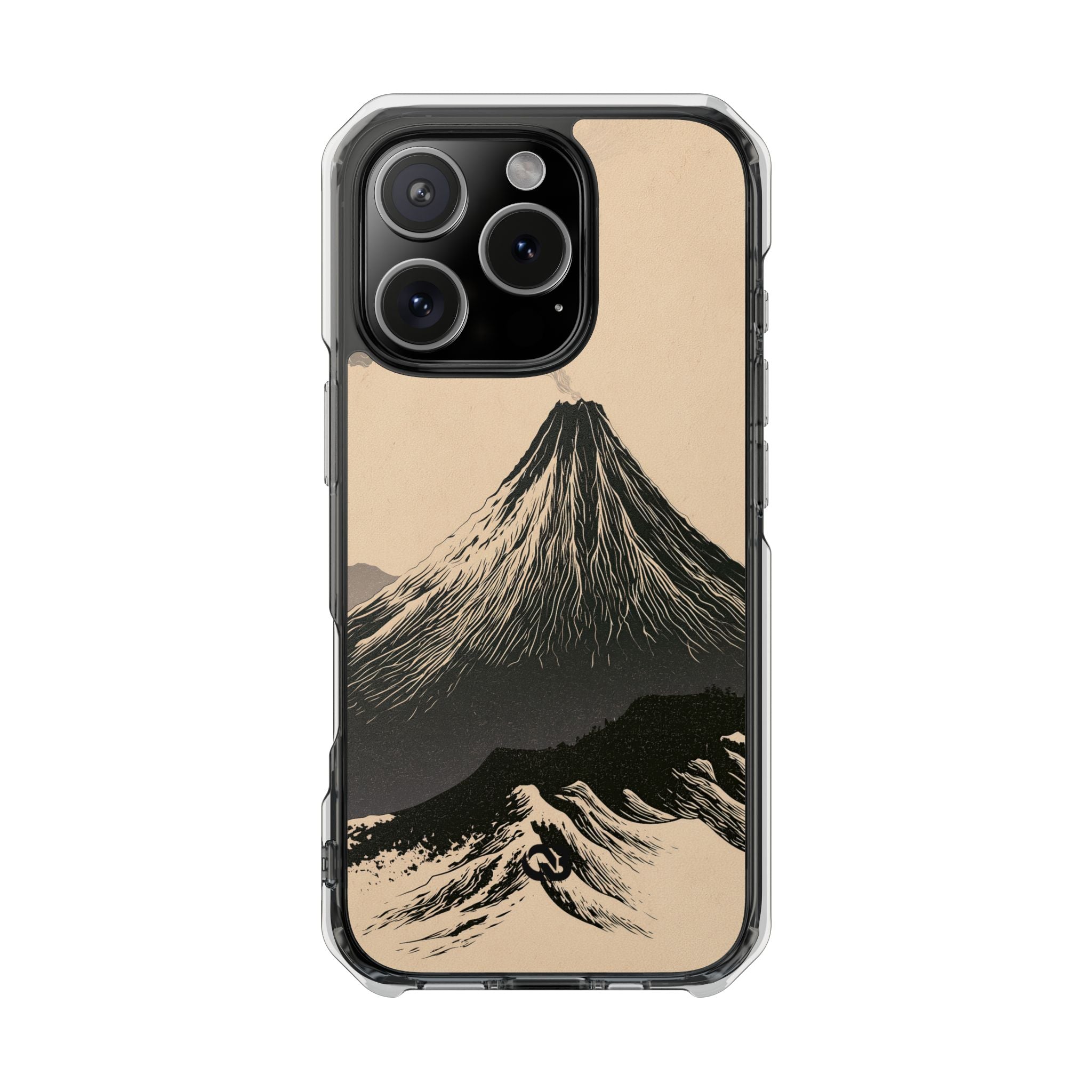 Beige Impact MagSafe Phone Case for iPhone - Obsidian Ink Summit