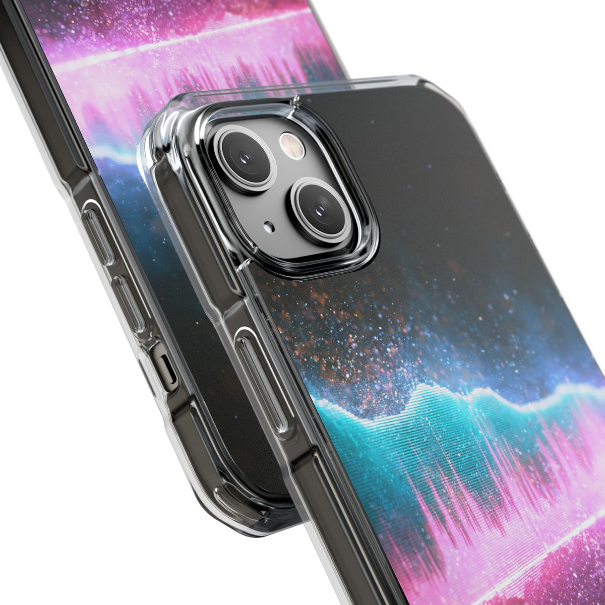 Digital Frequency · Clear Impact Magnetic Phone Case for iPhone · Pink