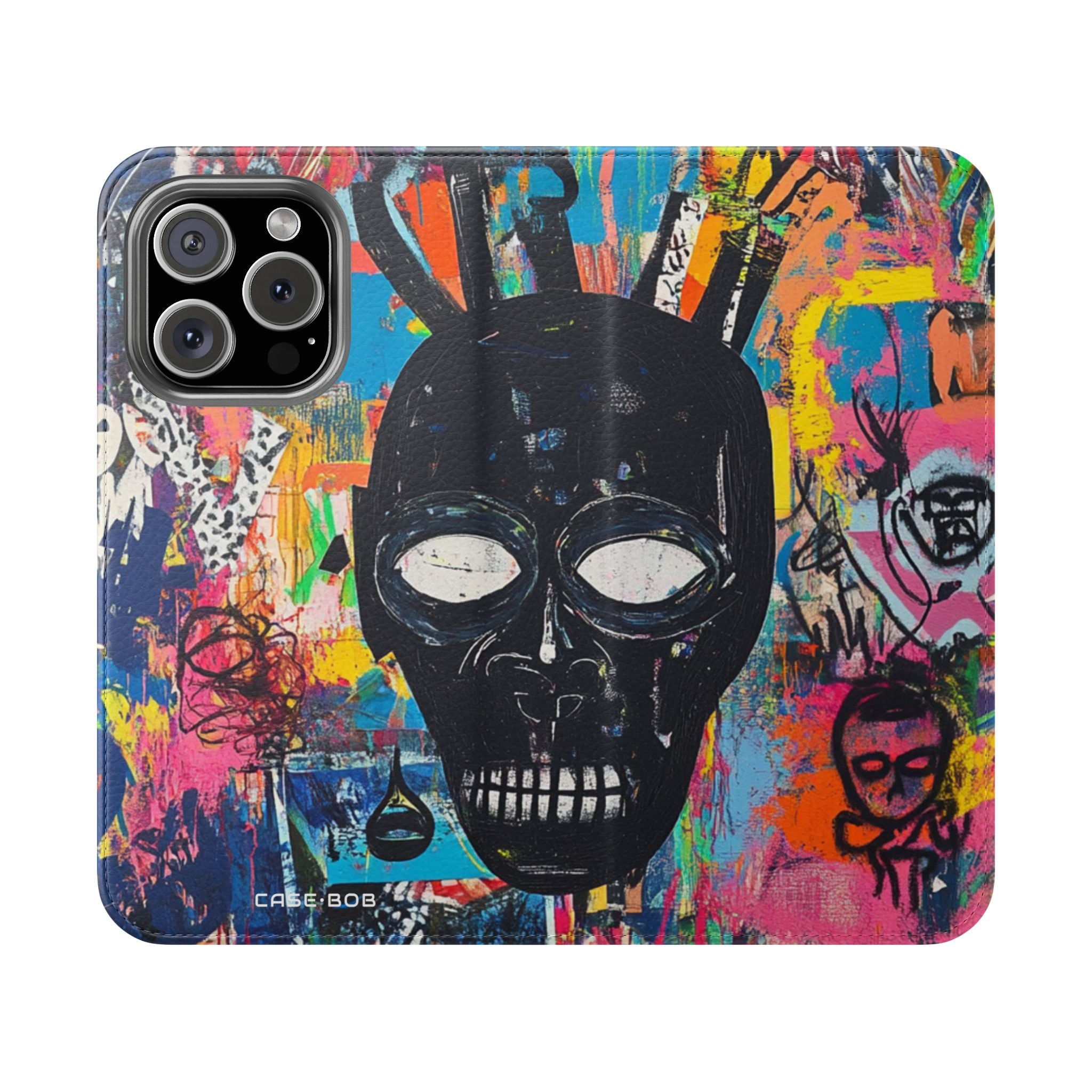 Neon Skull Burst - iPhone 16 Pro Case - Wallet