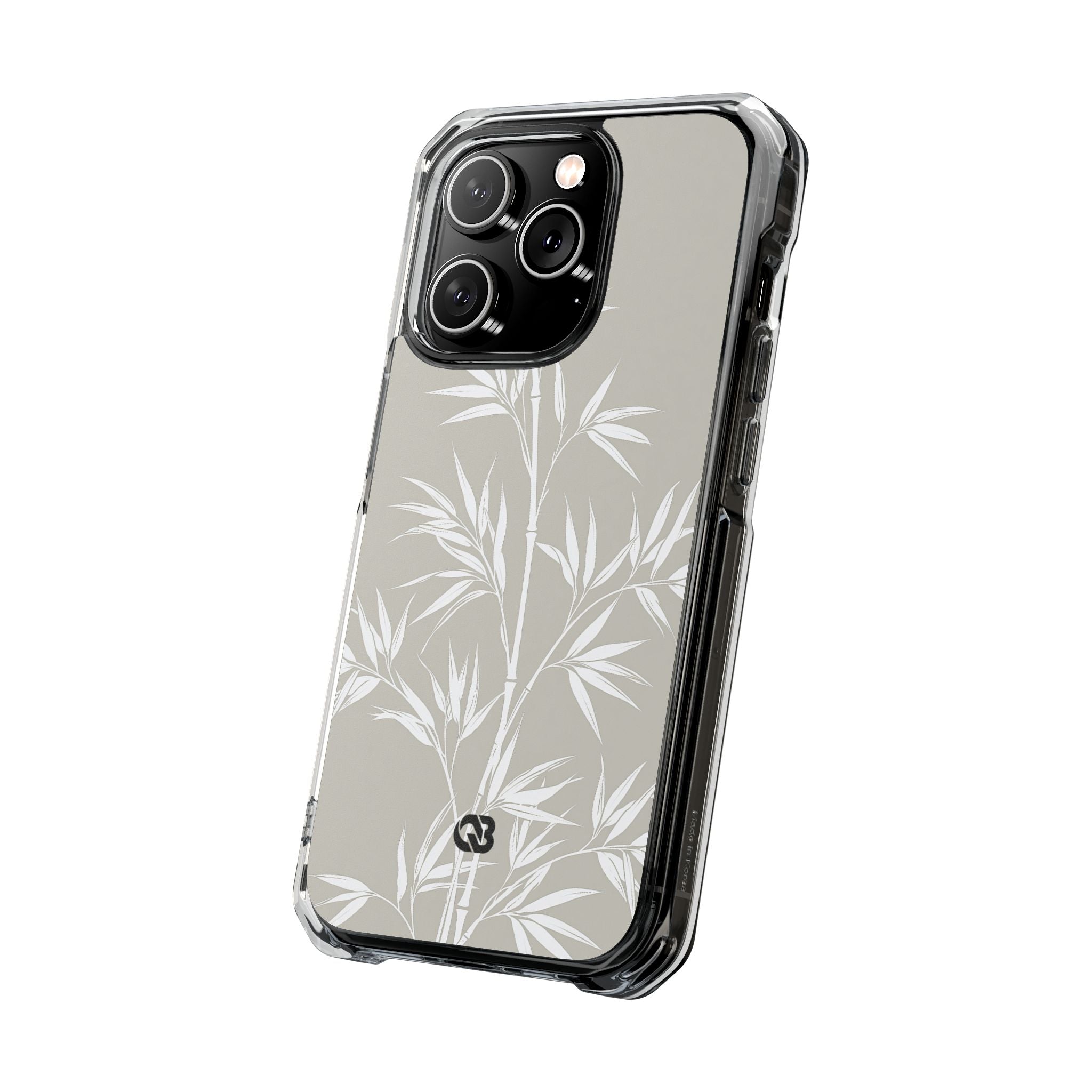 Beige Impact MagSafe Phone Case for iPhone - Sandstone Bamboo Stalks