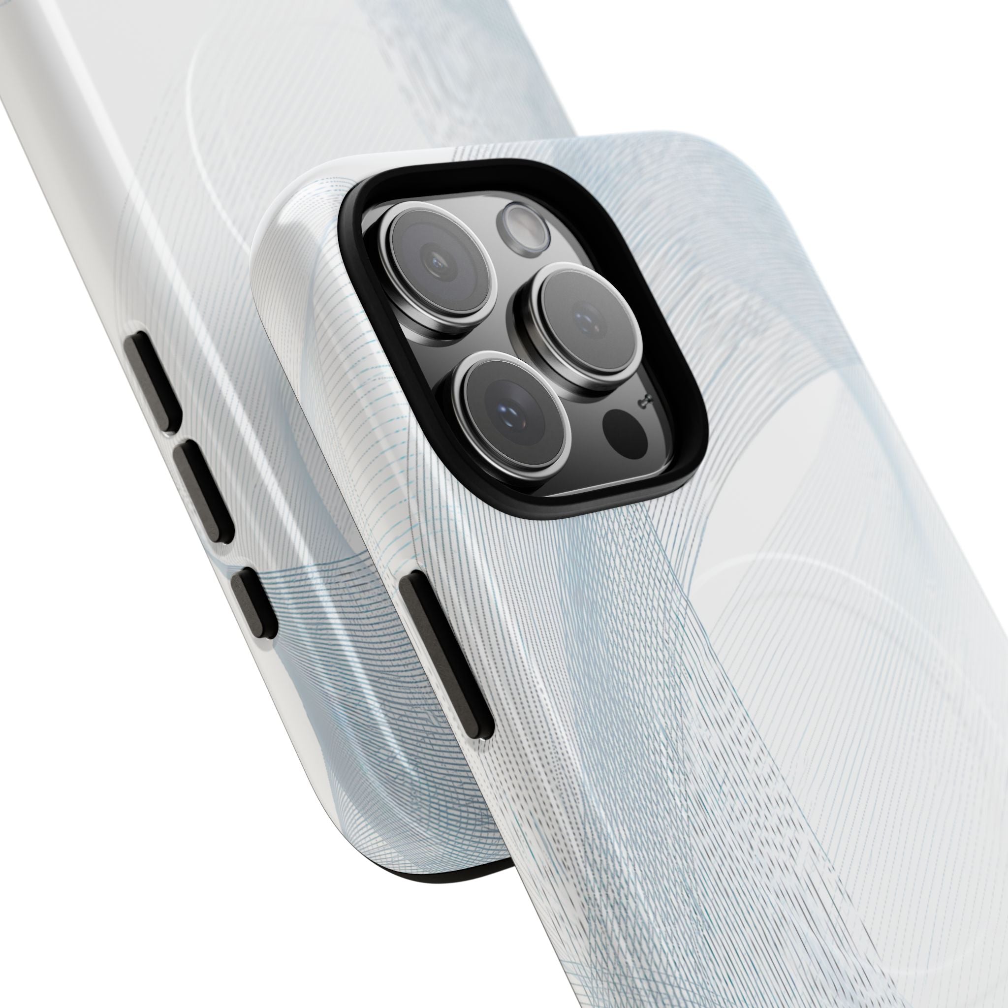 White Tough 2.0 Magsafe Phone Case for iPhone - Arctic Line Current