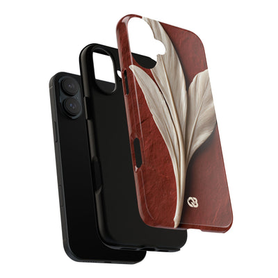 Carved Ivory Plume · Tough Phone Case for iPhone · Red